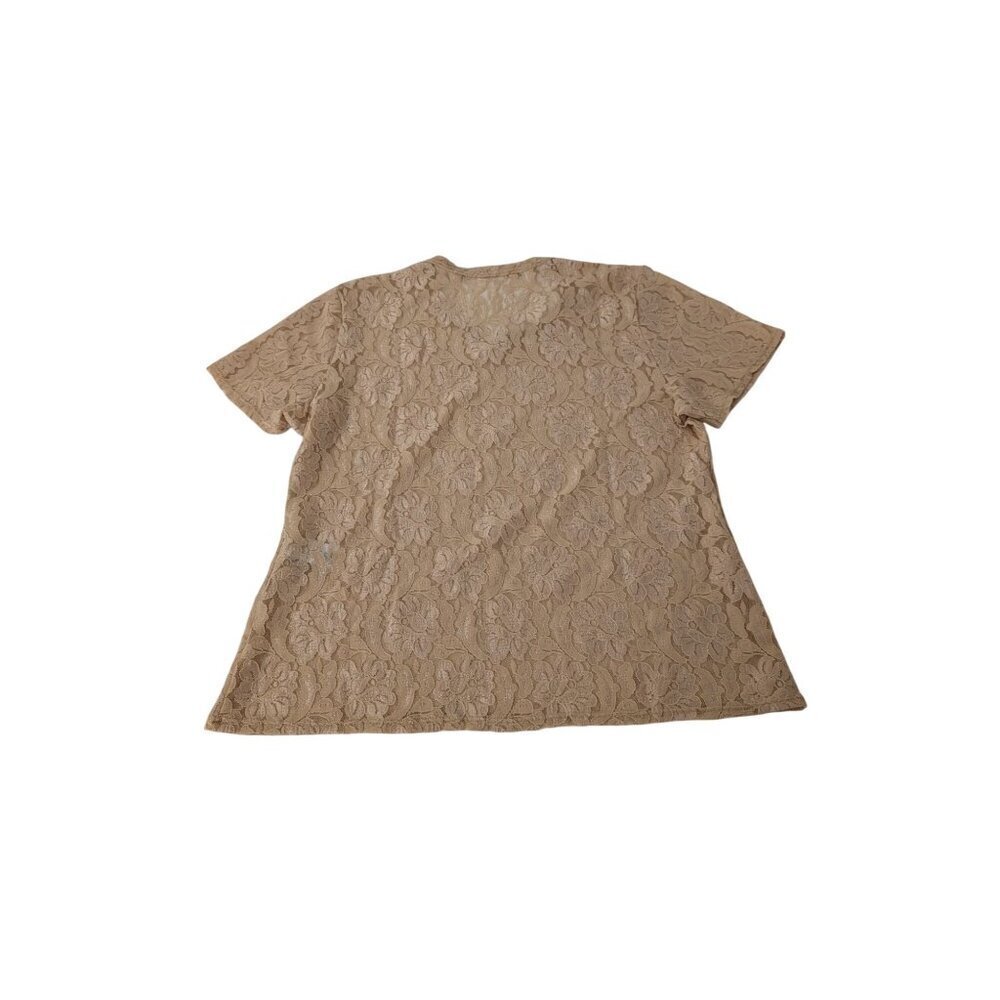 Colesce Couture Floral Lace Shirt Womens Size Large Gold Sheer Vintage Lingerie - Picture 6 of 9